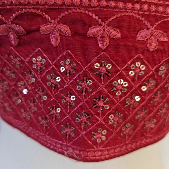 Red stitched Readymade Choli Blouse for lehenga or saree - Picture 8 of 13